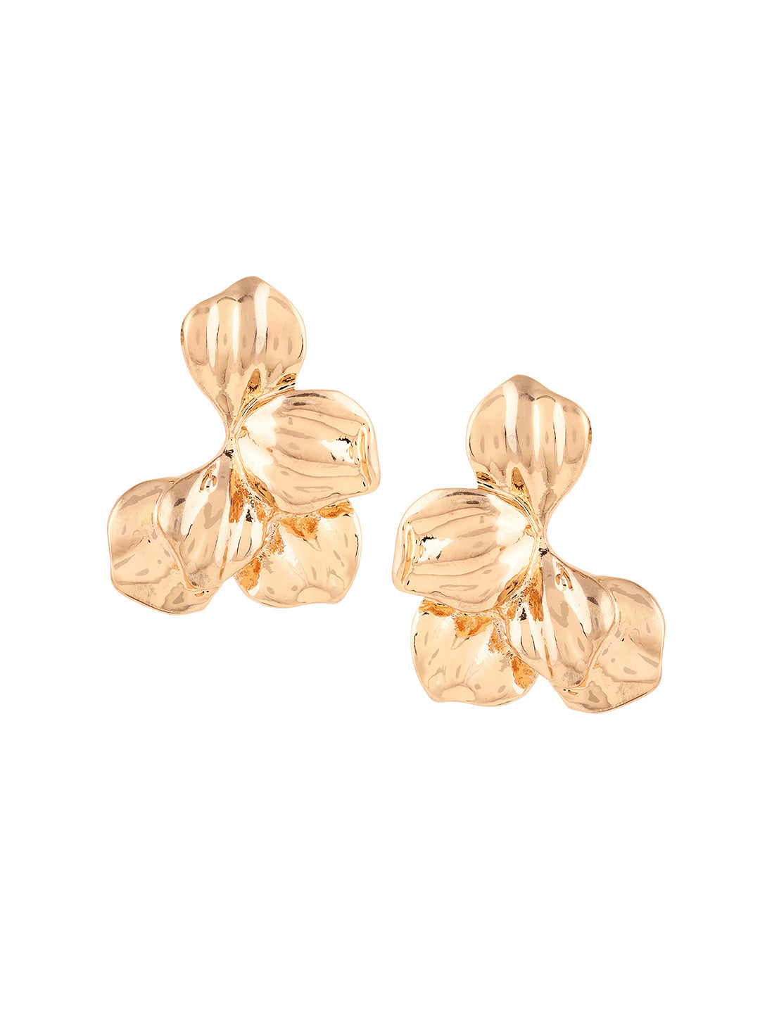 Priyaasi Hammered Style Brillance elegance Floral Stud earrings