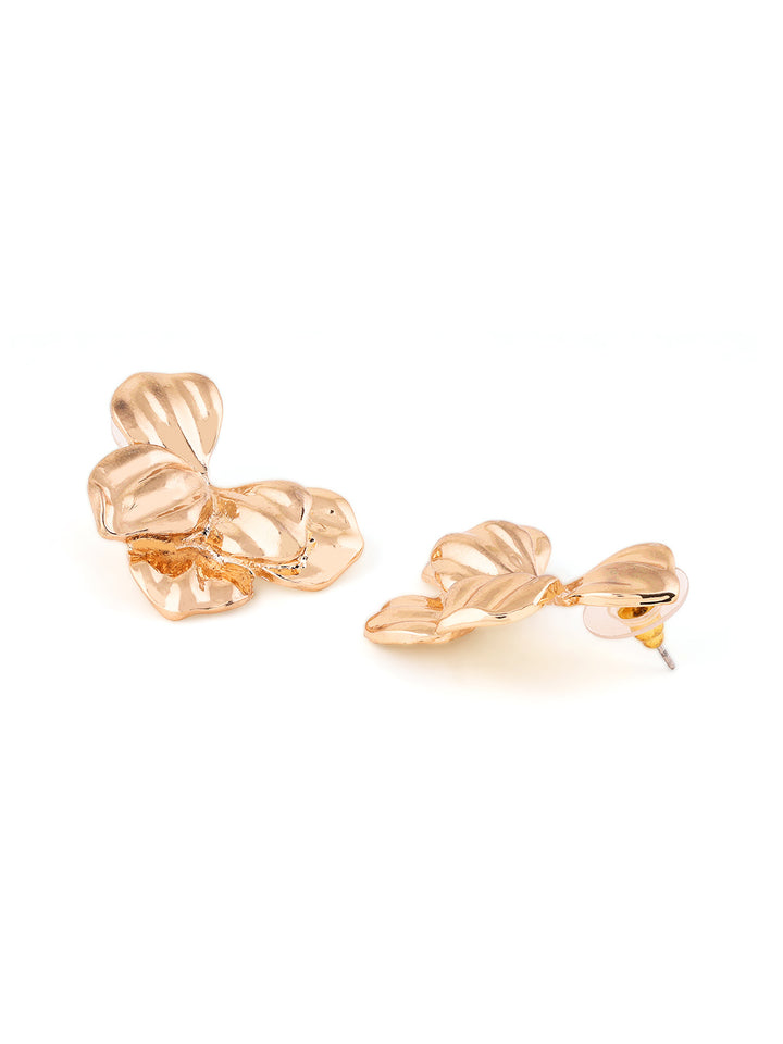 Priyaasi Hammered Style Brillance elegance Floral Stud earrings