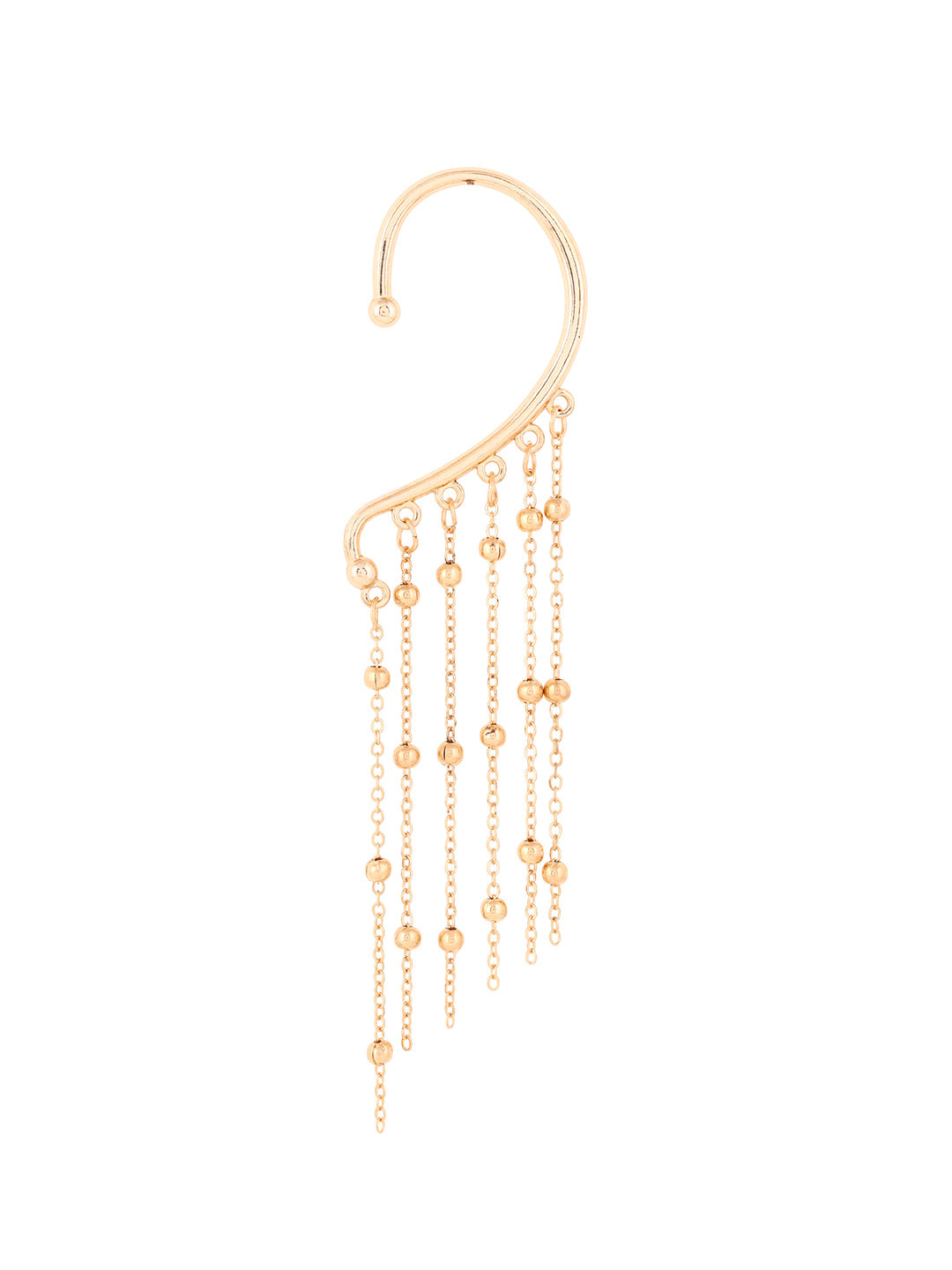 Priyaasi Gold Plated Simple Ball Danglers Ear Cuff Earring