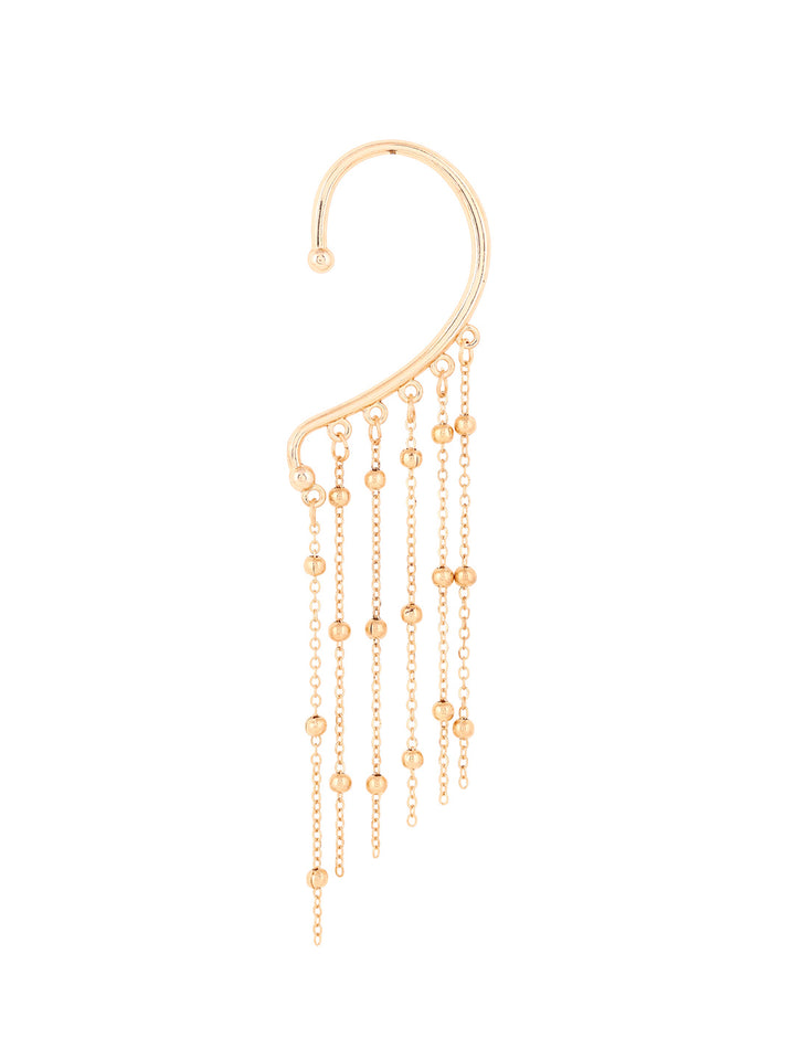 Priyaasi Gold Plated Simple Ball Danglers Ear Cuff Earring