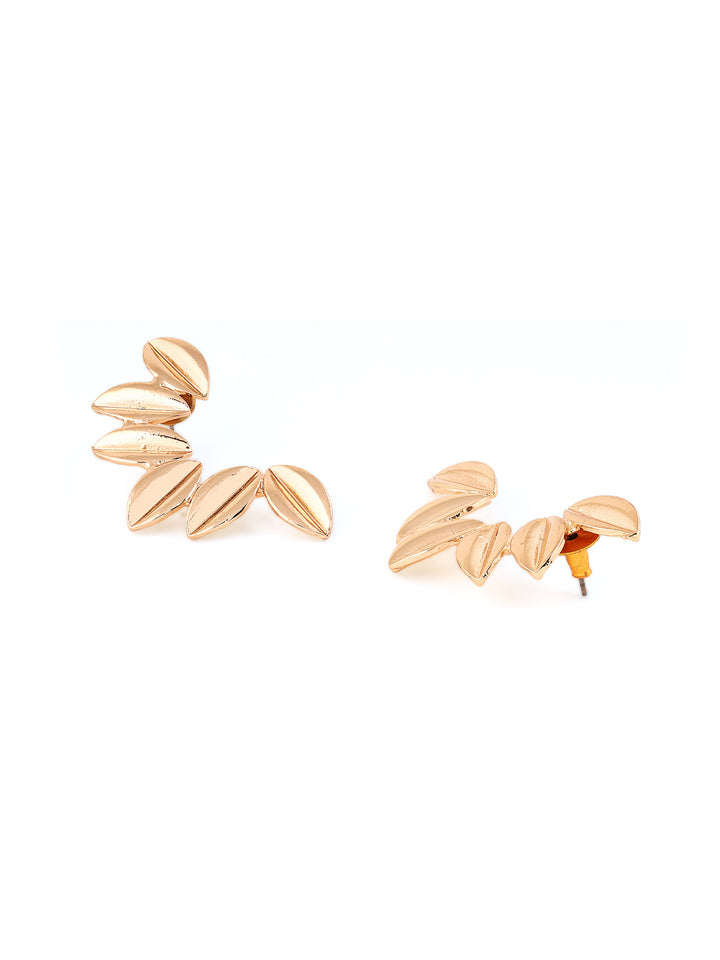 Priyaasi Melon Statement Gold Plated Metal fashionary Stud Earrings