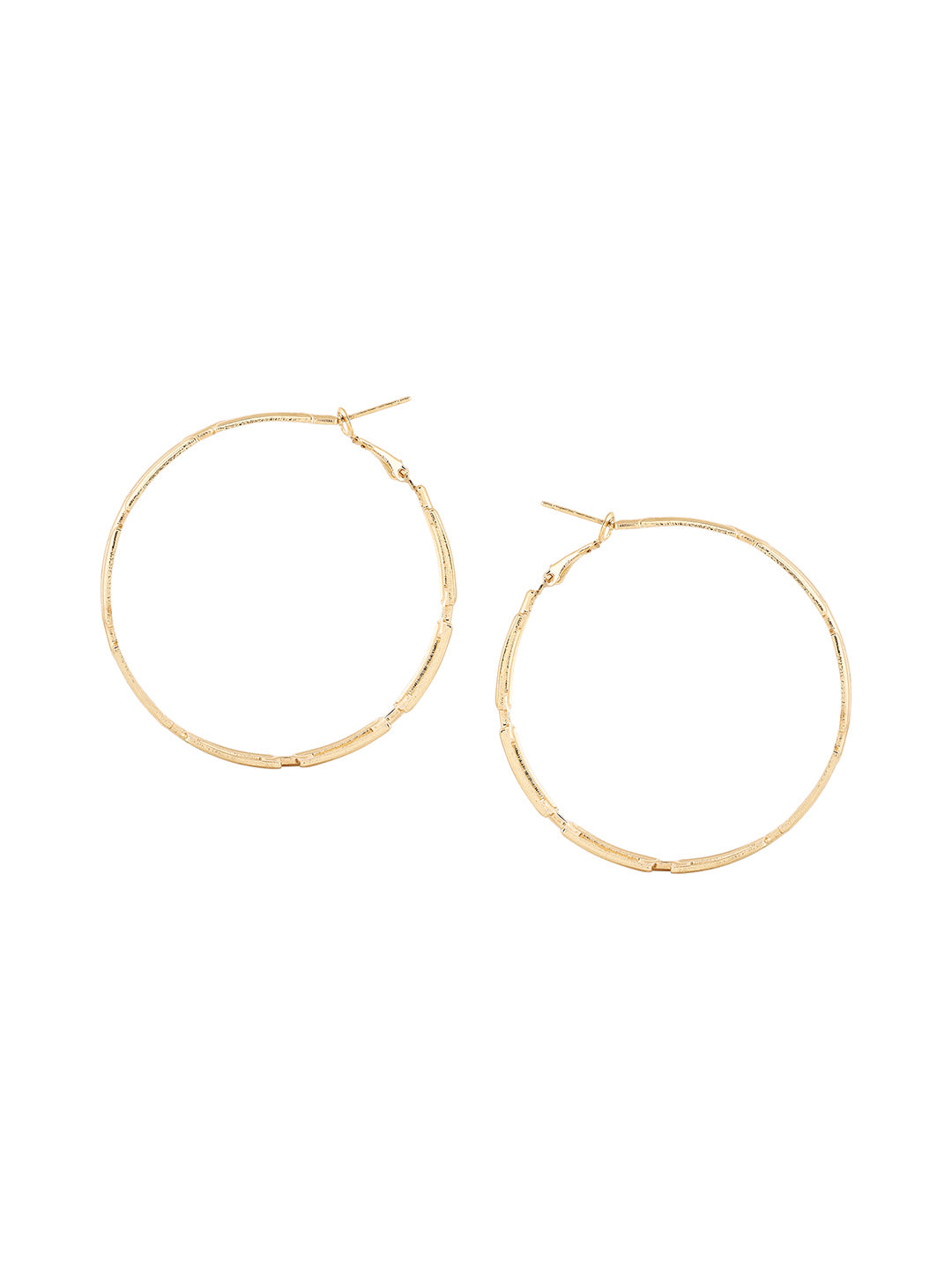 Priyaasi Statement Gold Plated Fashion Hoop Earrings