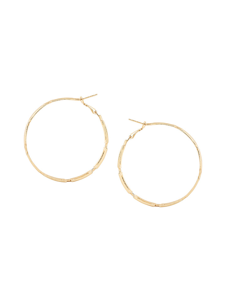 Priyaasi Statement Gold Plated Fashion Hoop Earrings