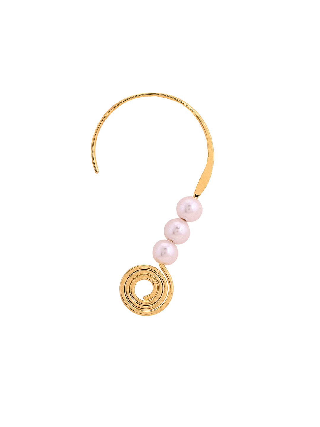 Prita Simple Gold Plated Pearl Hangings Earrings
