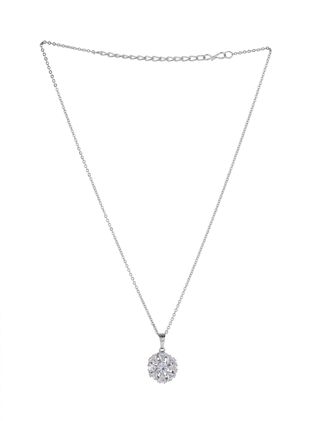 Priyaasi Silver Plated American Diamond Crystal Jewellery Set