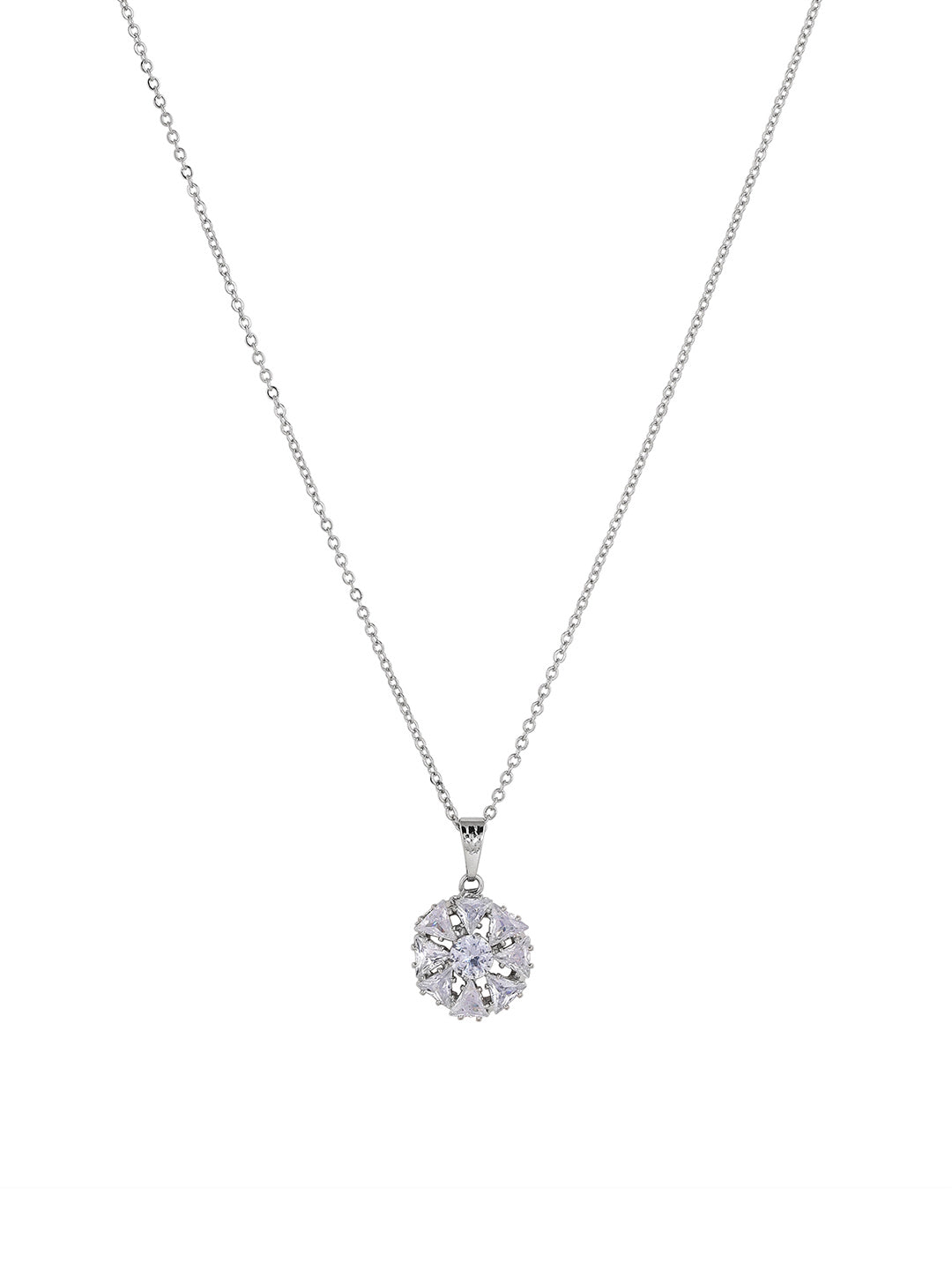 Priyaasi Silver Plated American Diamond Crystal Jewellery Set