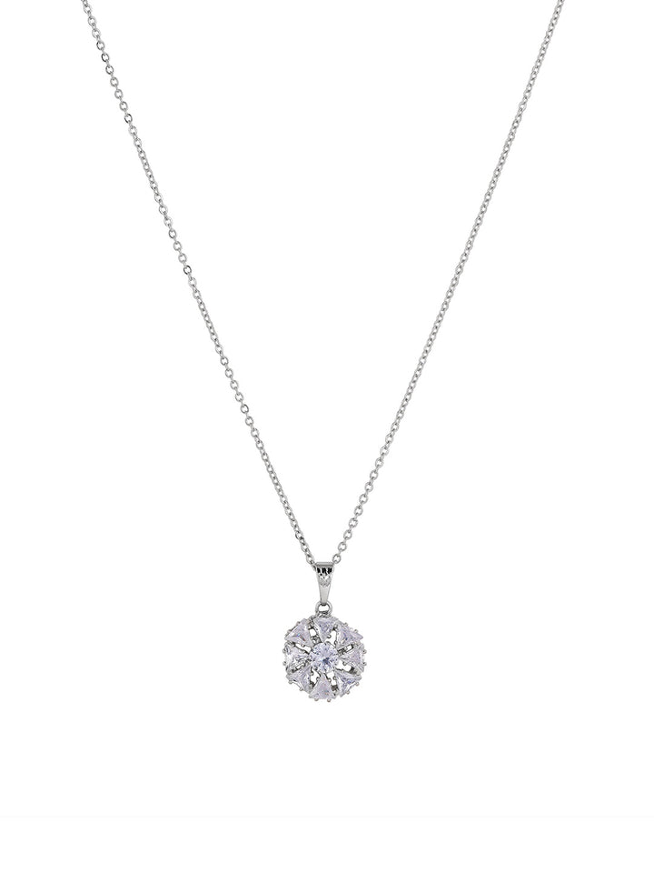 Priyaasi Silver Plated American Diamond Crystal Jewellery Set