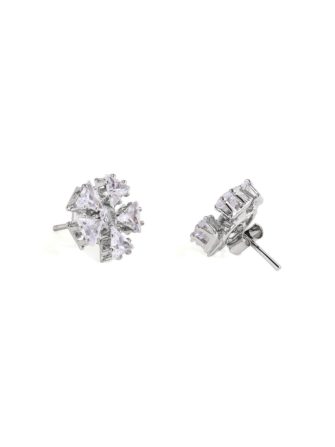 Priyaasi Silver Plated American Diamond Crystal Jewellery Set
