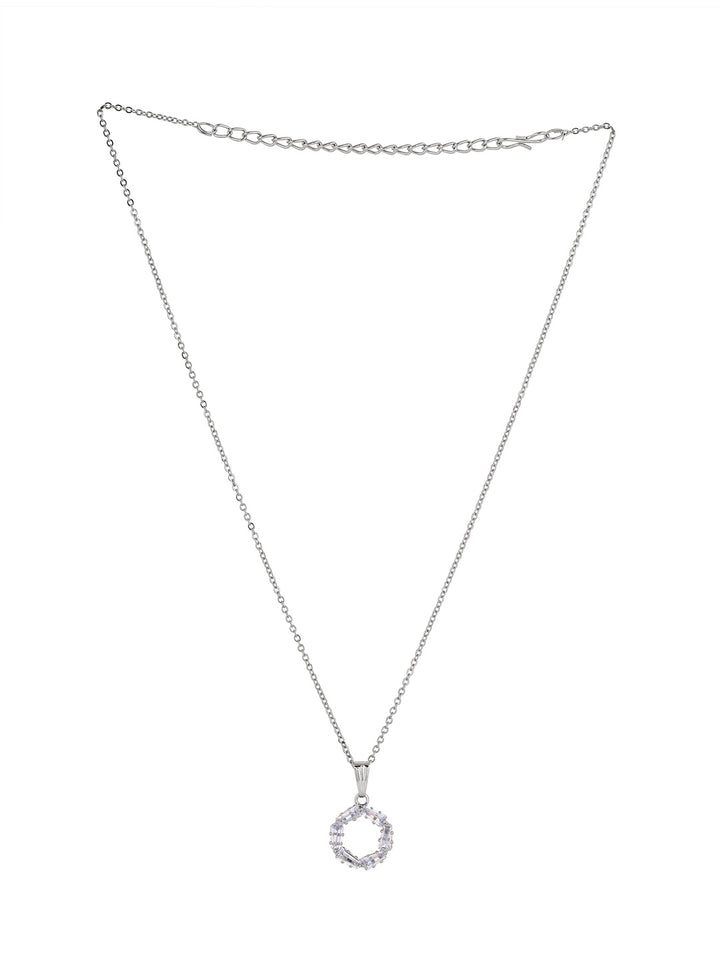 Priyaasi Silver Plated American Diamond Crystal Jewellery Set