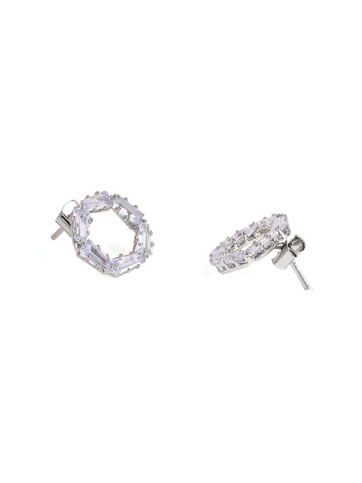 Priyaasi Silver Plated American Diamond Crystal Jewellery Set