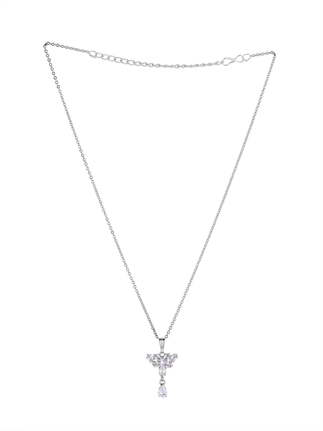 Priyaasi Silver Plated American Diamond Crystal Jewellery Set