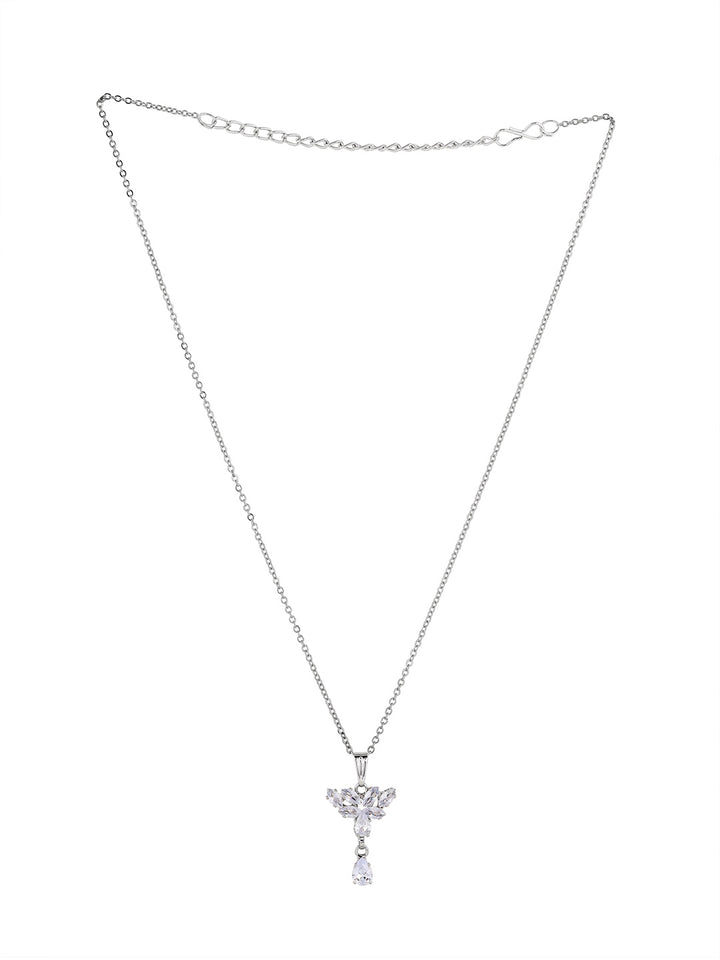 Priyaasi Silver Plated American Diamond Crystal Jewellery Set