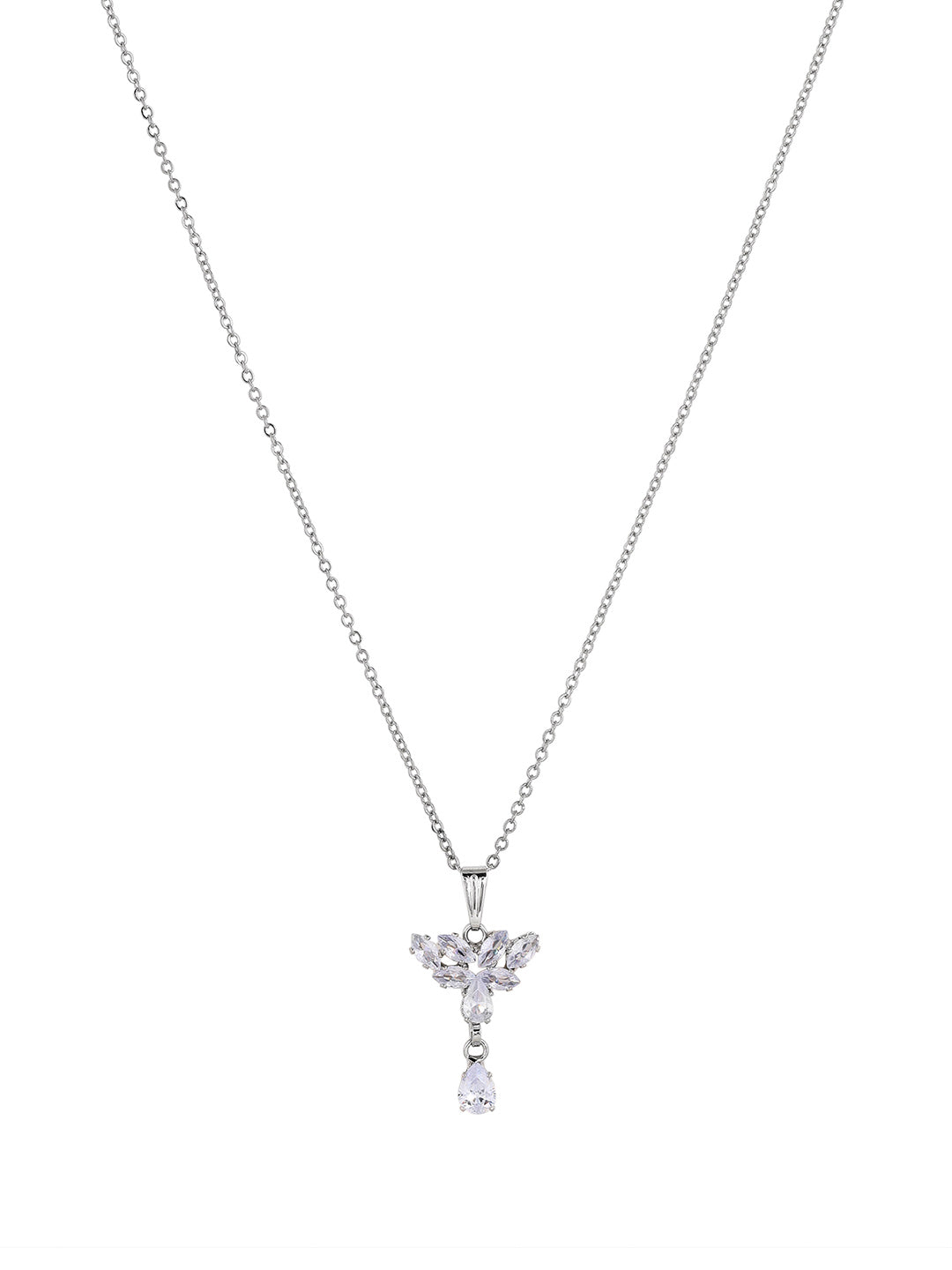 Priyaasi Silver Plated American Diamond Crystal Jewellery Set