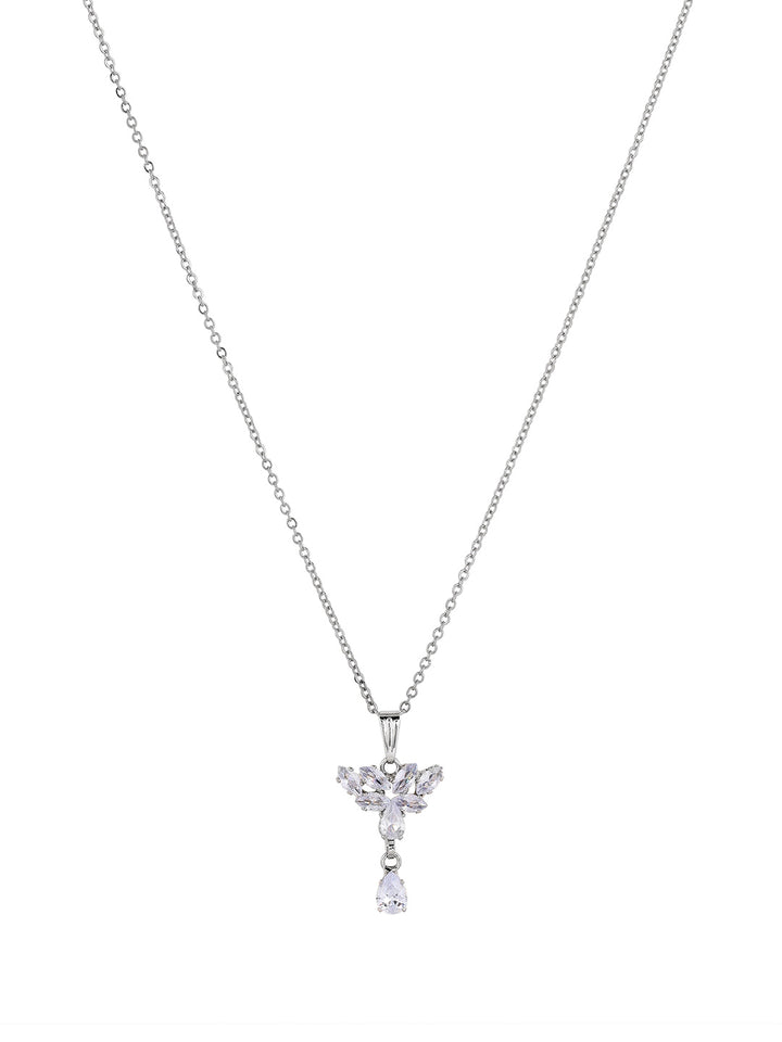 Priyaasi Silver Plated American Diamond Crystal Jewellery Set