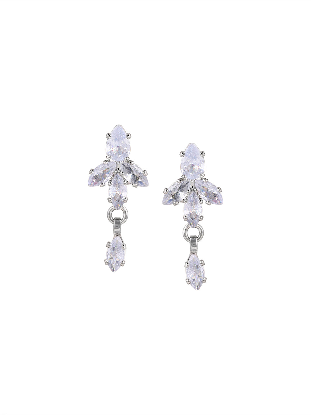 Priyaasi Silver Plated American Diamond Crystal Jewellery Set