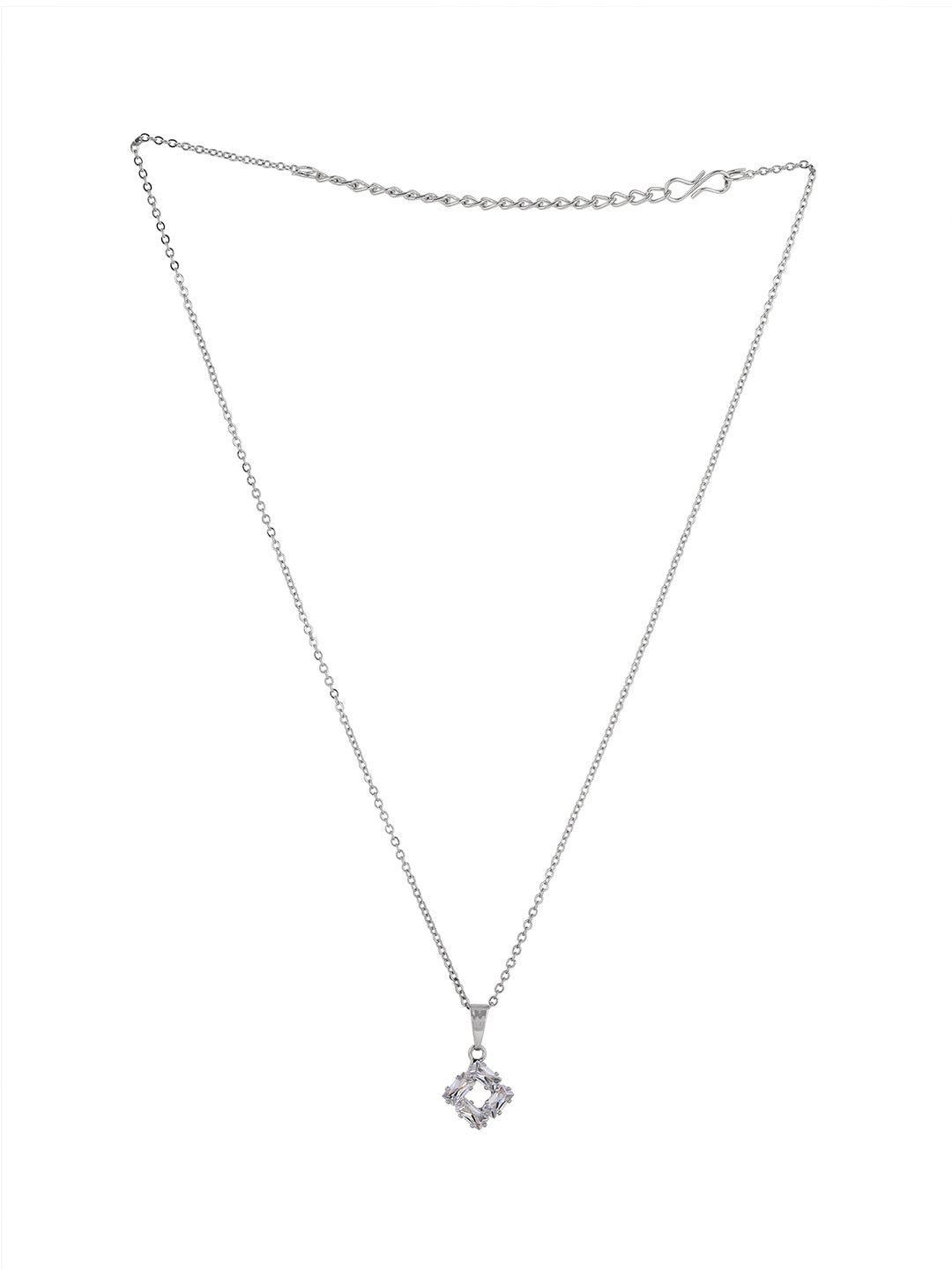 Priyaasi Silver Plated American Diamond Crystal Jewellery Set