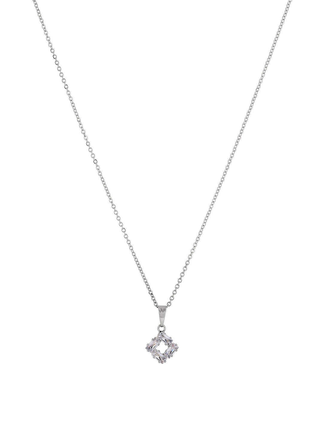 Priyaasi Silver Plated American Diamond Crystal Jewellery Set