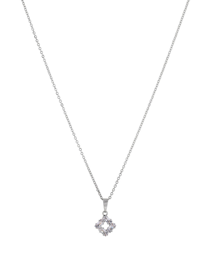 Priyaasi Silver Plated American Diamond Crystal Jewellery Set