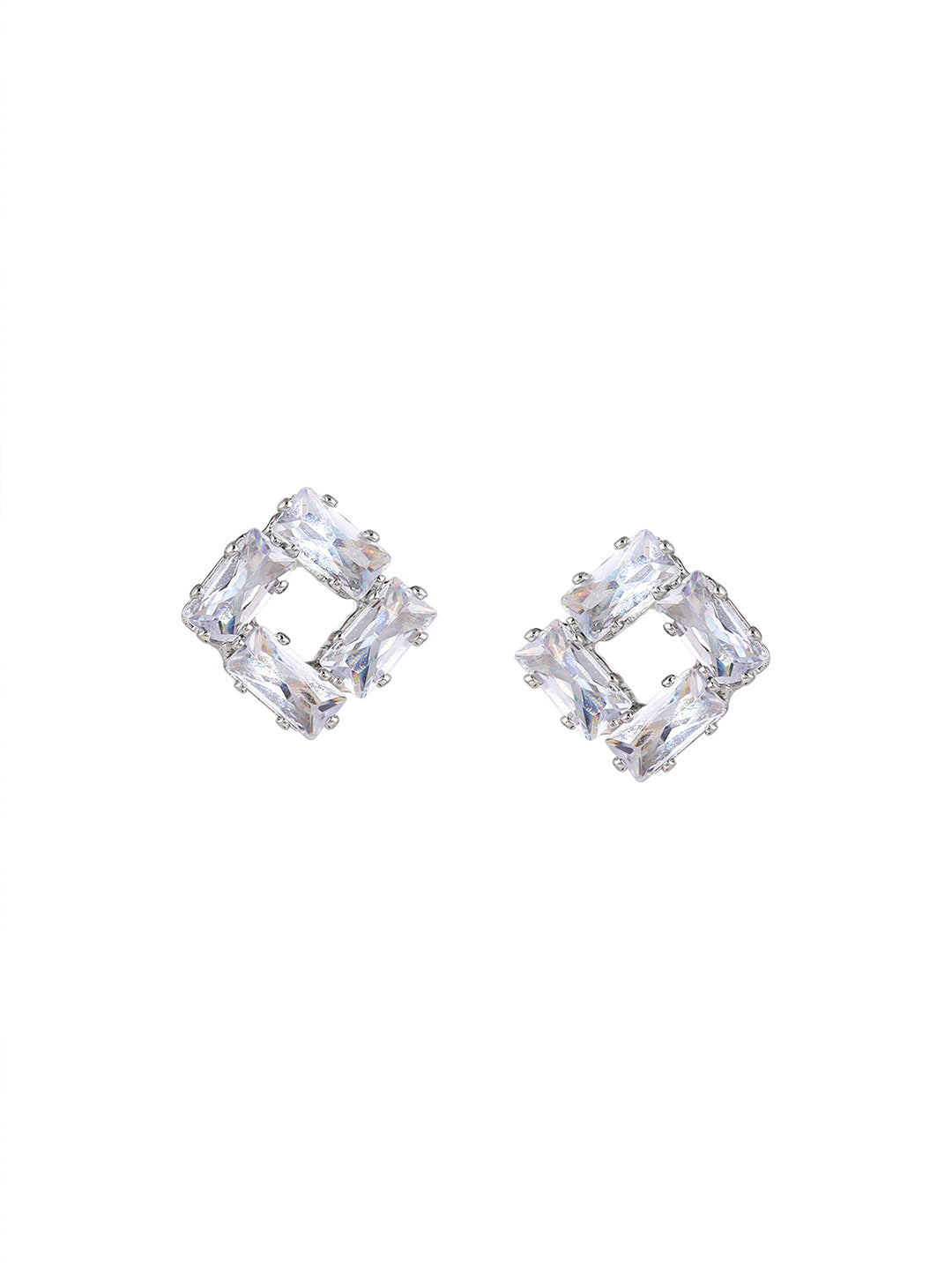 Priyaasi Silver Plated American Diamond Crystal Jewellery Set