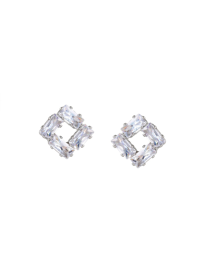 Priyaasi Silver Plated American Diamond Crystal Jewellery Set