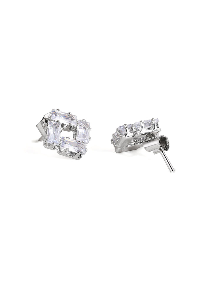 Priyaasi Silver Plated American Diamond Crystal Jewellery Set