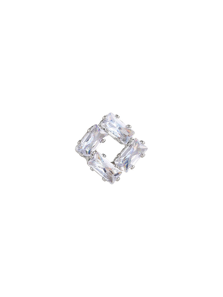 Priyaasi Silver Plated American Diamond Crystal Jewellery Set
