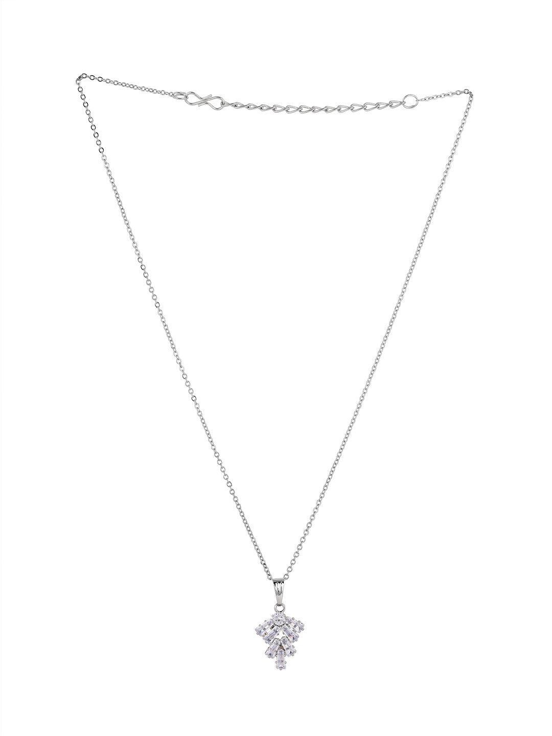 Priyaasi Silver Plated American Diamond Crystal Jewellery Set