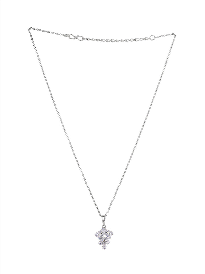 Priyaasi Silver Plated American Diamond Crystal Jewellery Set