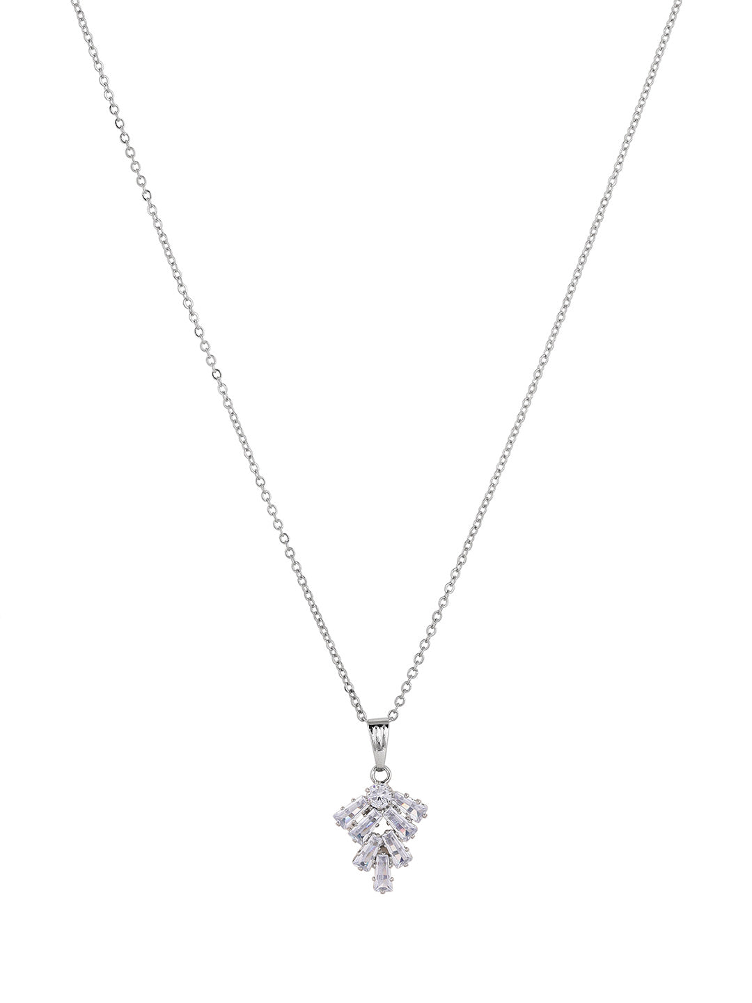 Priyaasi Silver Plated American Diamond Crystal Jewellery Set