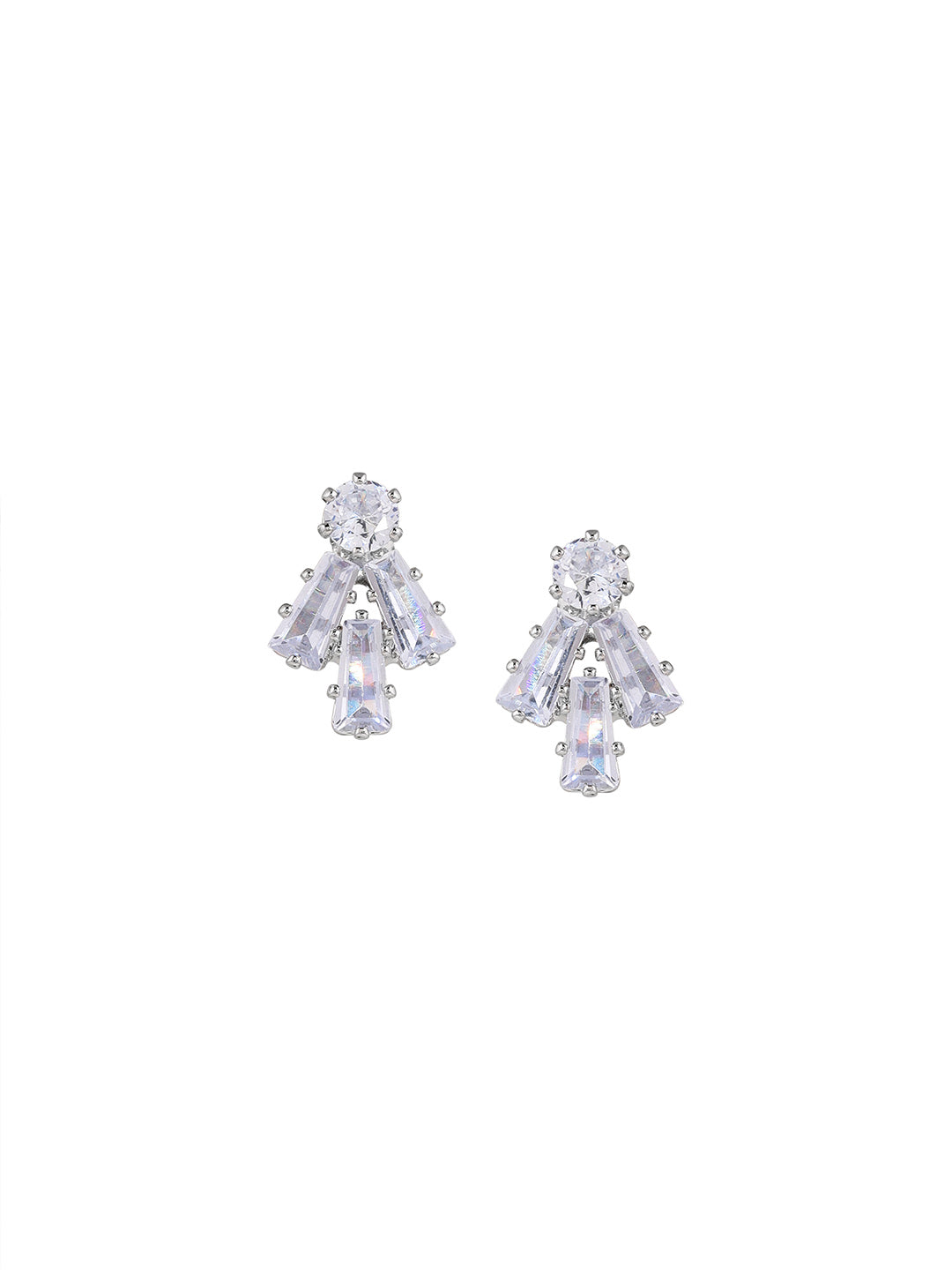 Priyaasi Silver Plated American Diamond Crystal Jewellery Set