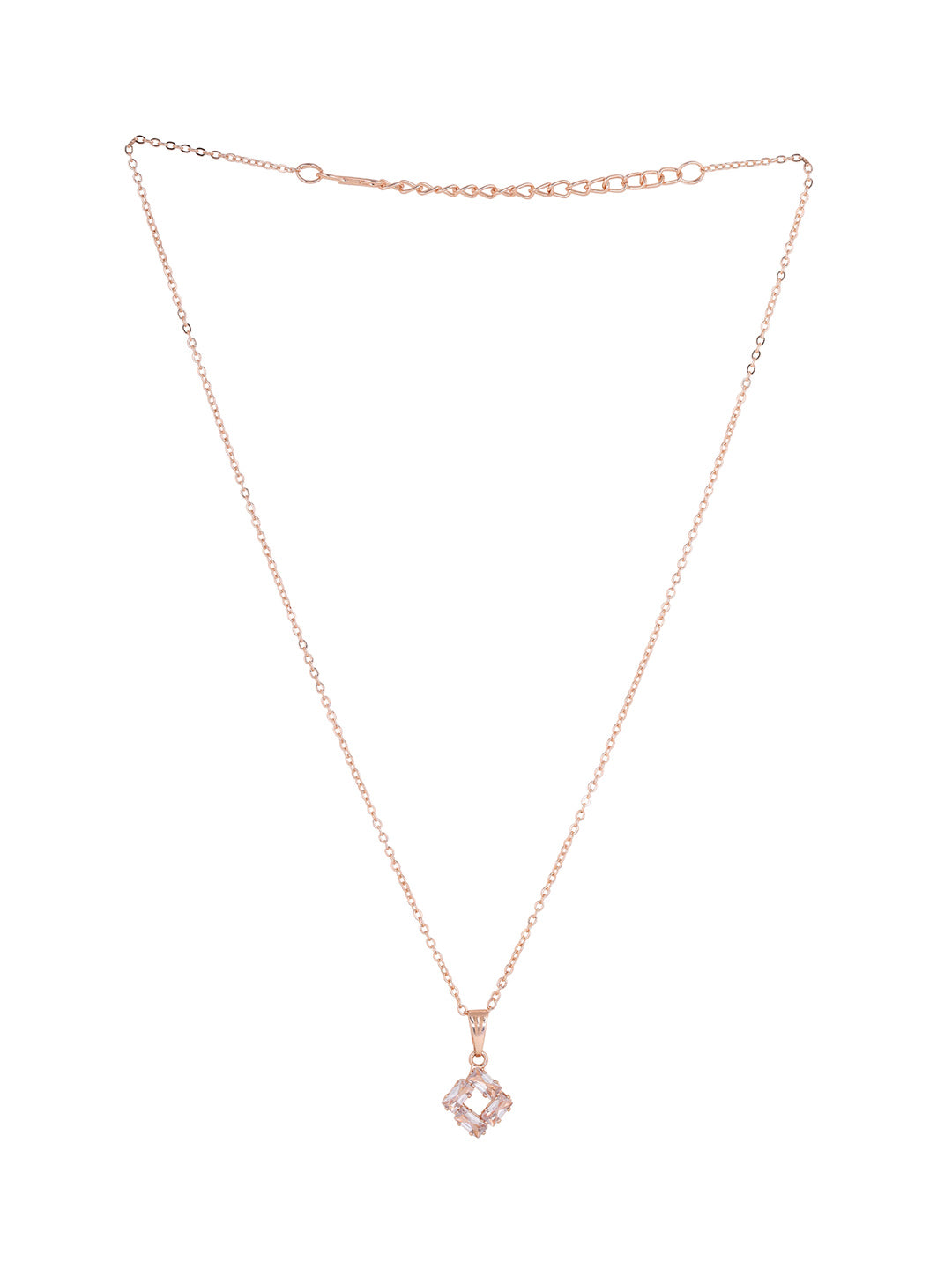 Priyaasi Rose Gold Plated American Diamond Crystal Jewellery Set