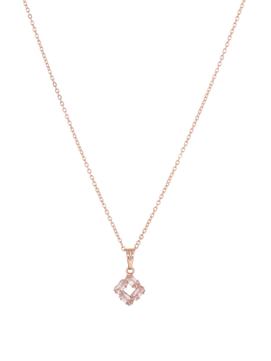 Priyaasi Rose Gold Plated American Diamond Crystal Jewellery Set