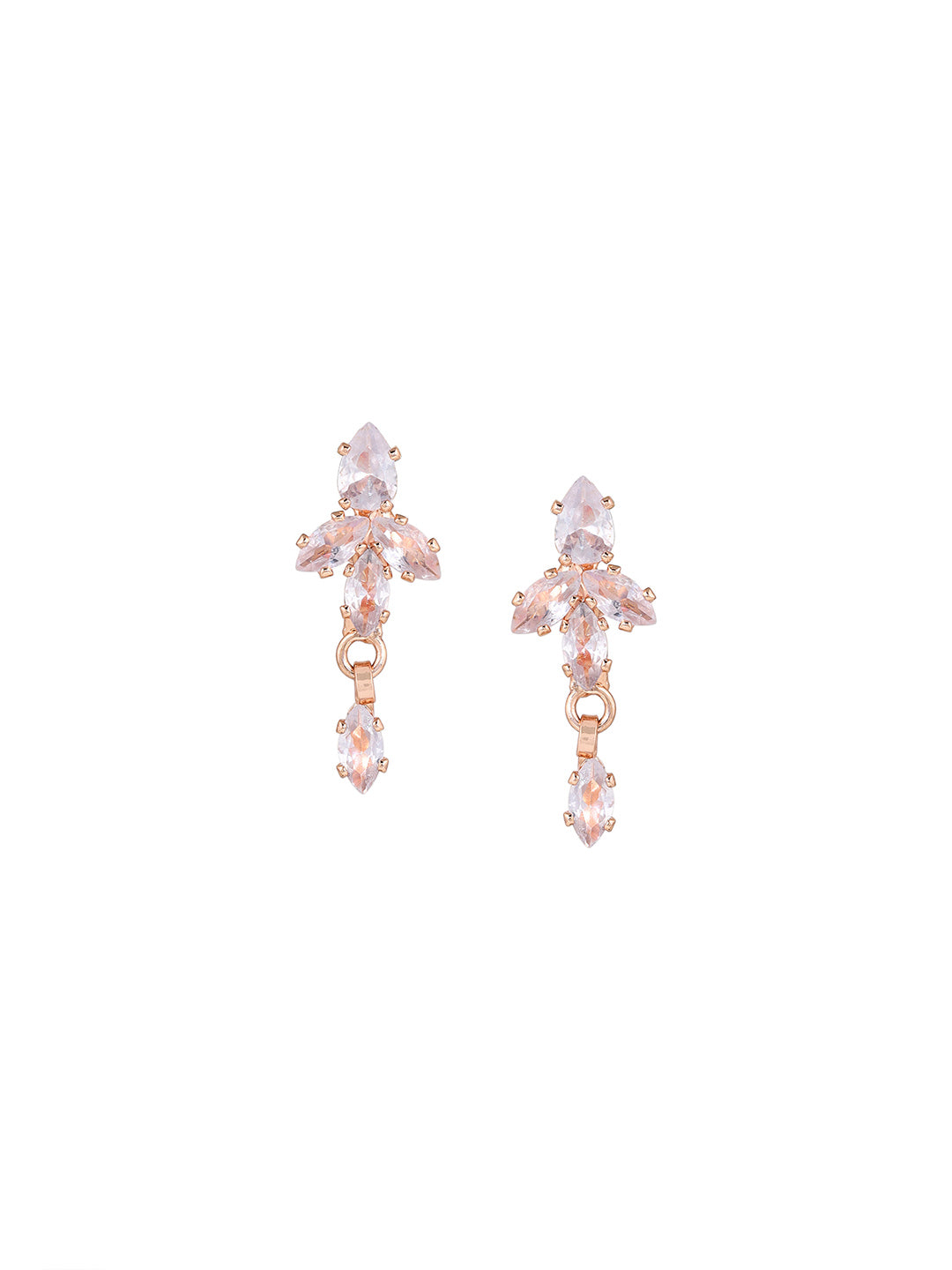 Priyaasi Rose Gold Plated American Diamond Crystal Jewellery Set