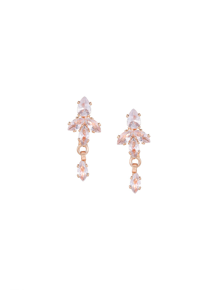 Priyaasi Rose Gold Plated American Diamond Crystal Jewellery Set
