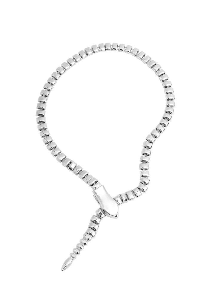 Prita by Priyaasi Stunning Snake Silver-Plated Open Necklace