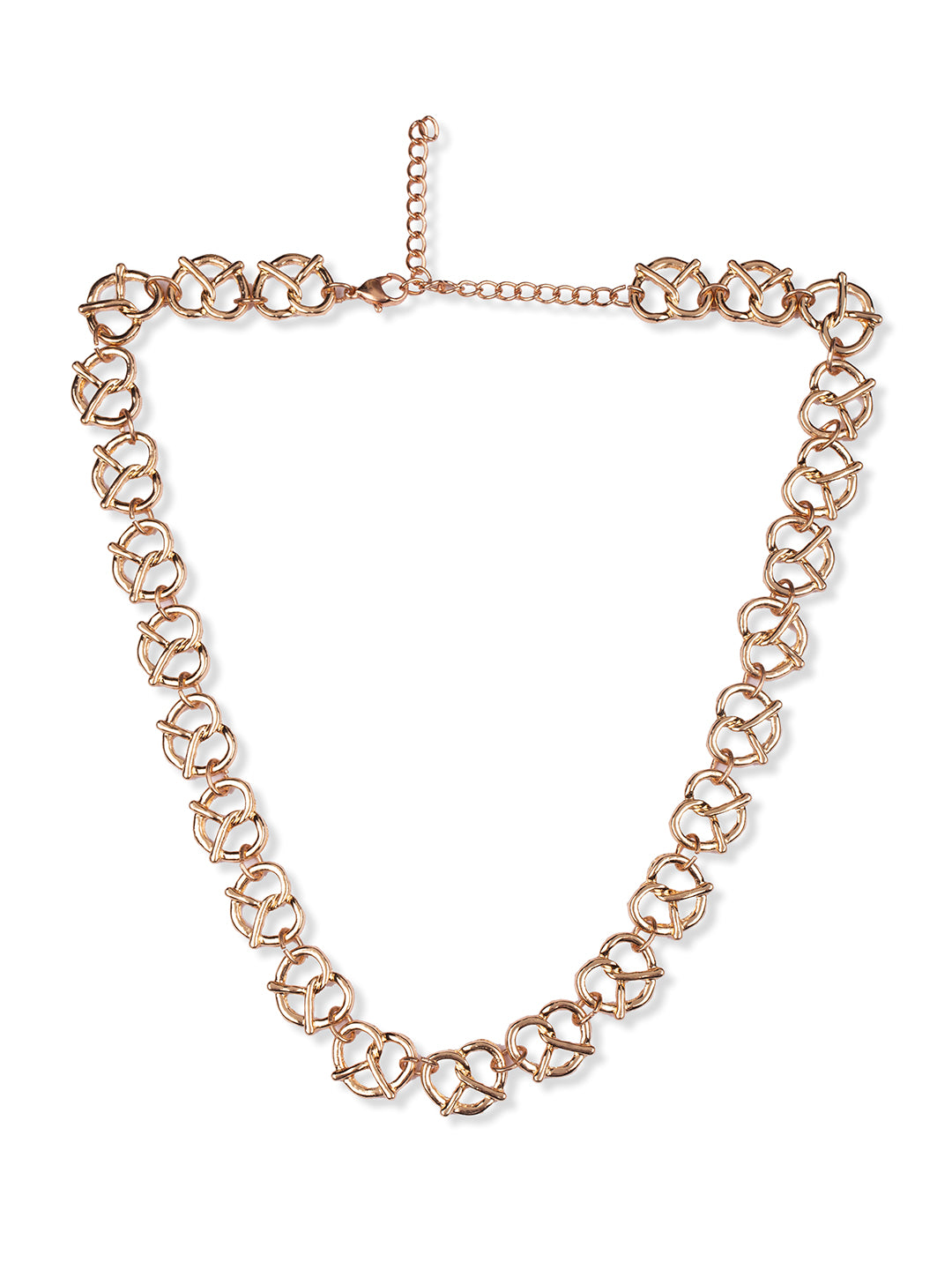 Prita by Priyaasi Twisted Linked Hearts Gold Plated Necklace