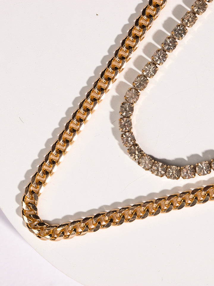 Copy of Priyaasi Gold Plated Chunky Linked Layered Necklace
