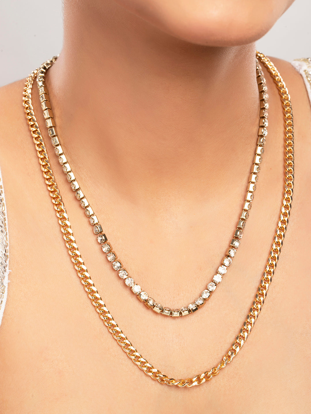 Copy of Priyaasi Gold Plated Chunky Linked Layered Necklace