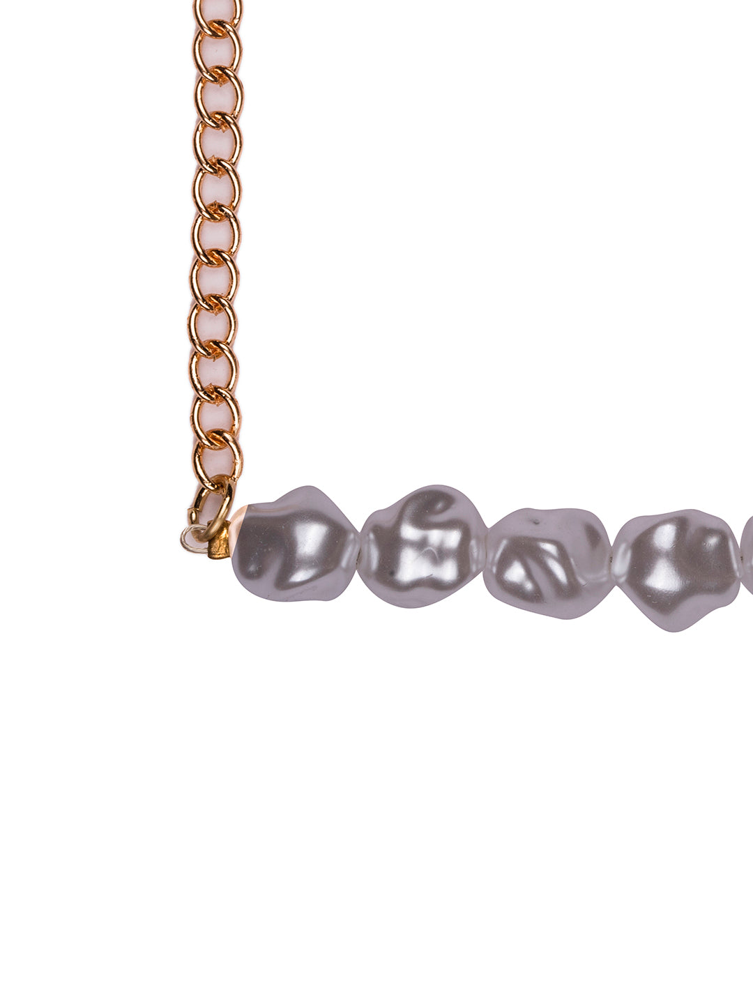 Prita by Priyaasi White Abstract Pearl Necklace