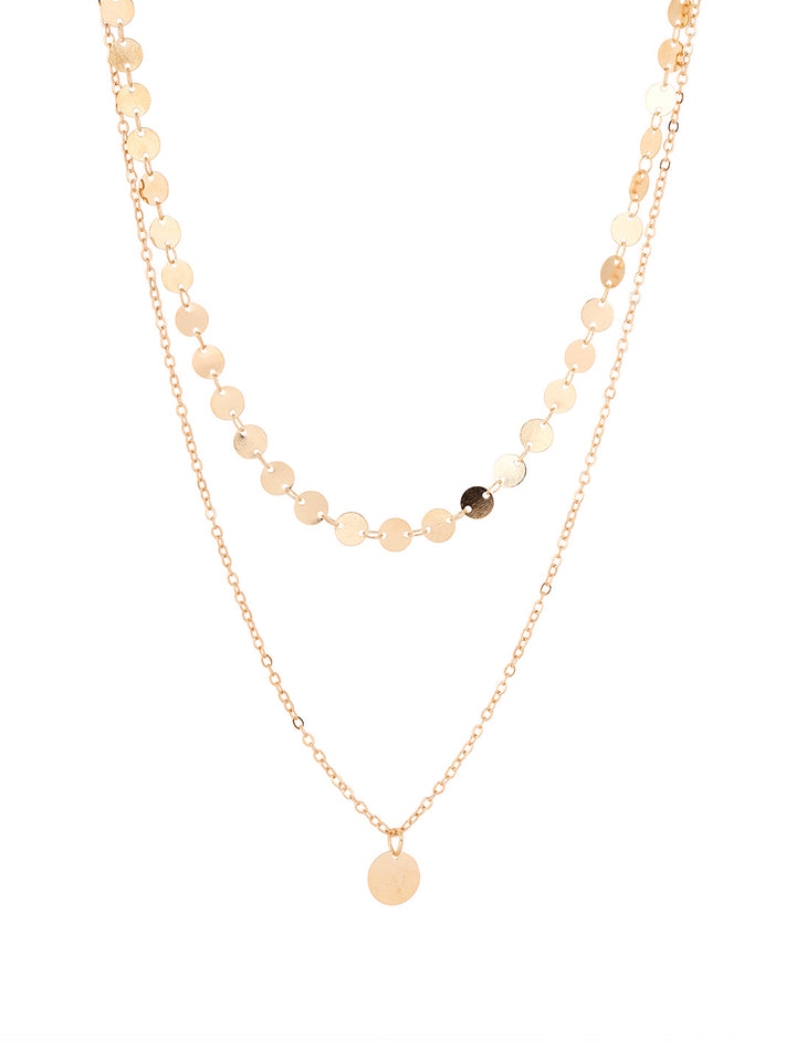 Priyaasi Gold Plated Two Layered Stylish Necklaces