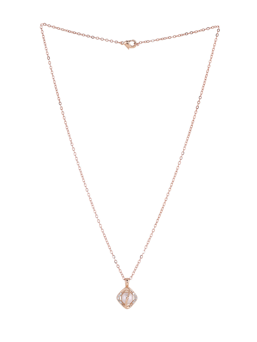 Prita Dazzling Love Lock American Diamond Necklace