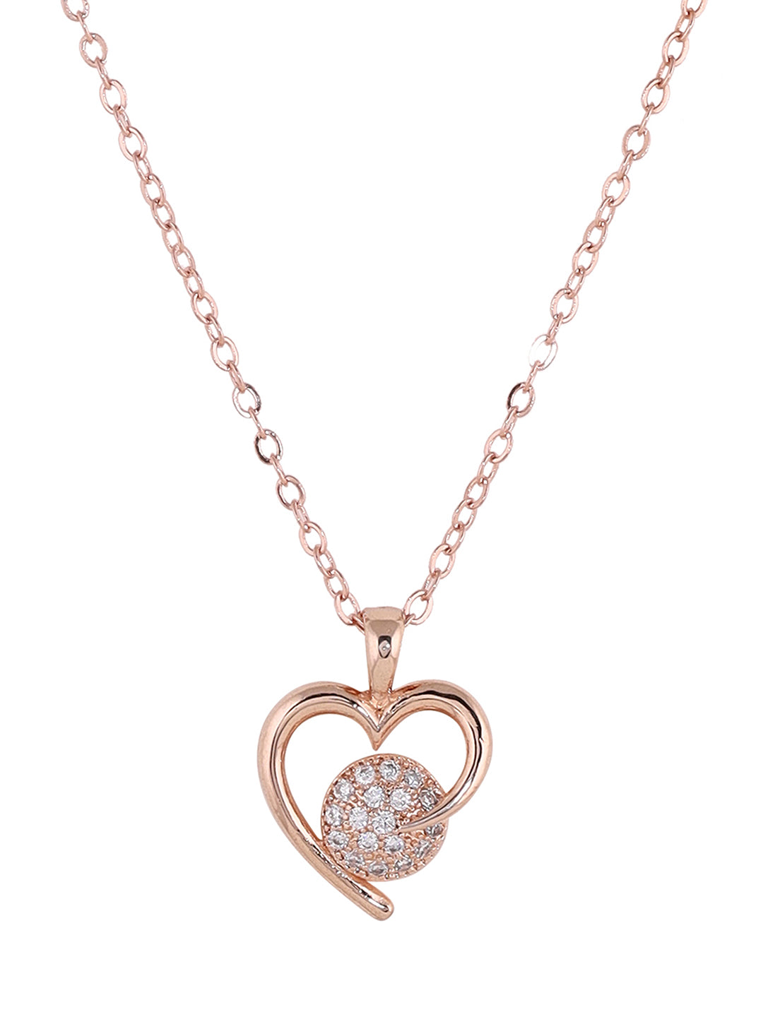 Prita American Diamond Heart-Shaped Valentine's Necklace