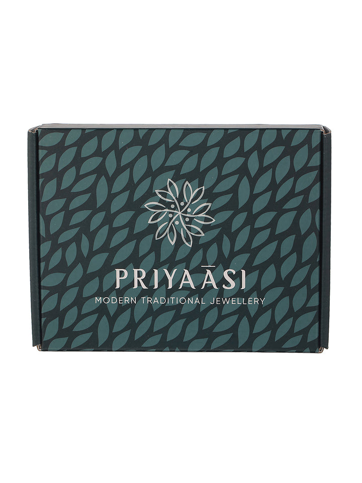 Priyaasi Blue Floral Kundan Rakhi with a Pack of Open Secret Chocolate Bars