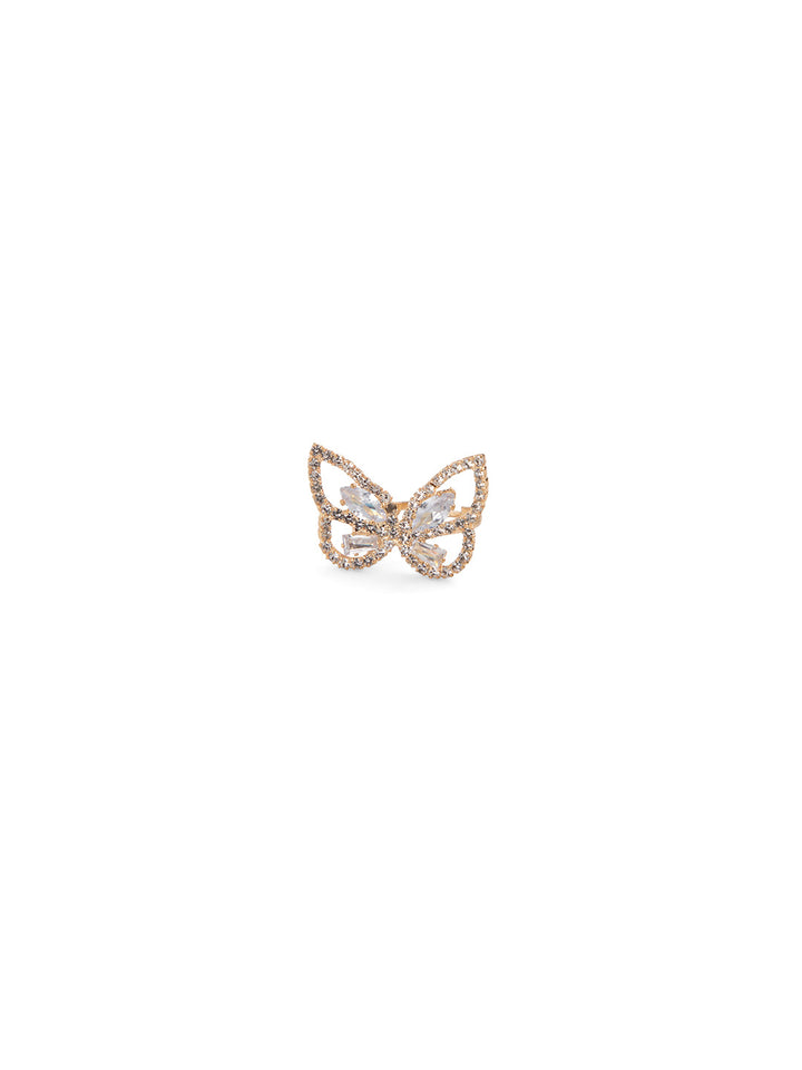 Priyaasi Stone Studded Butterly Ring Set of 3