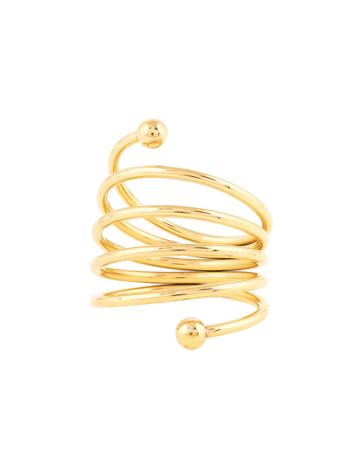 Priyaasi Swirl Gold Plated Layered Adjustable Ring
