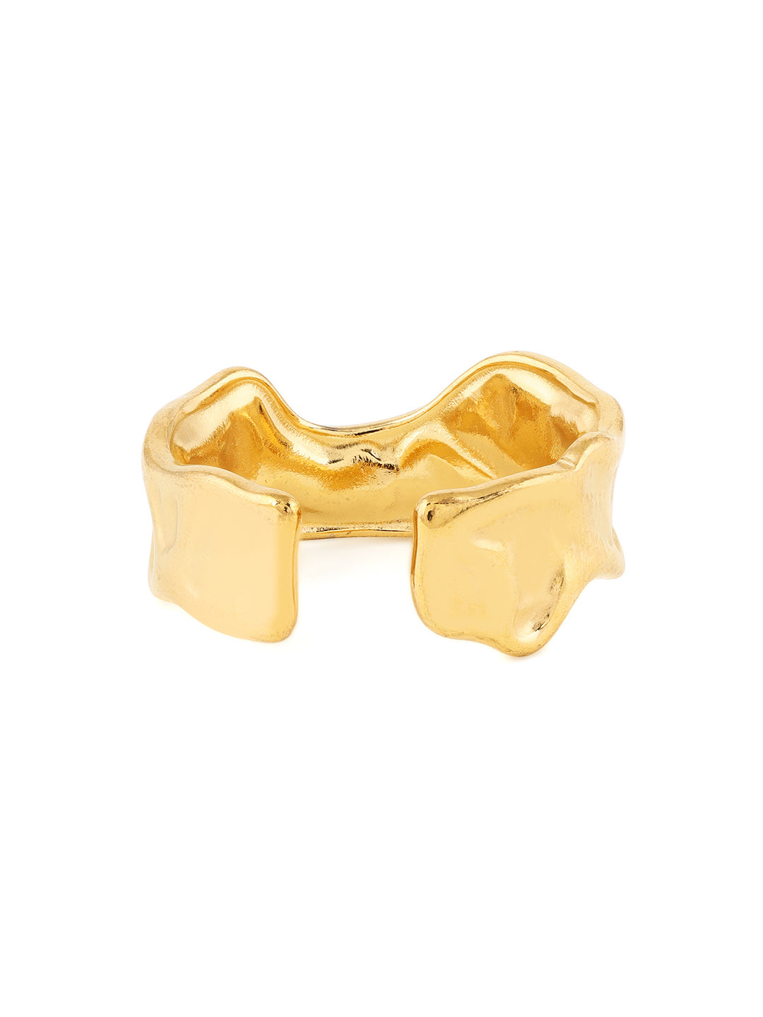 Priyaasi Classic Hammered Gold Plated Adjustable Ring