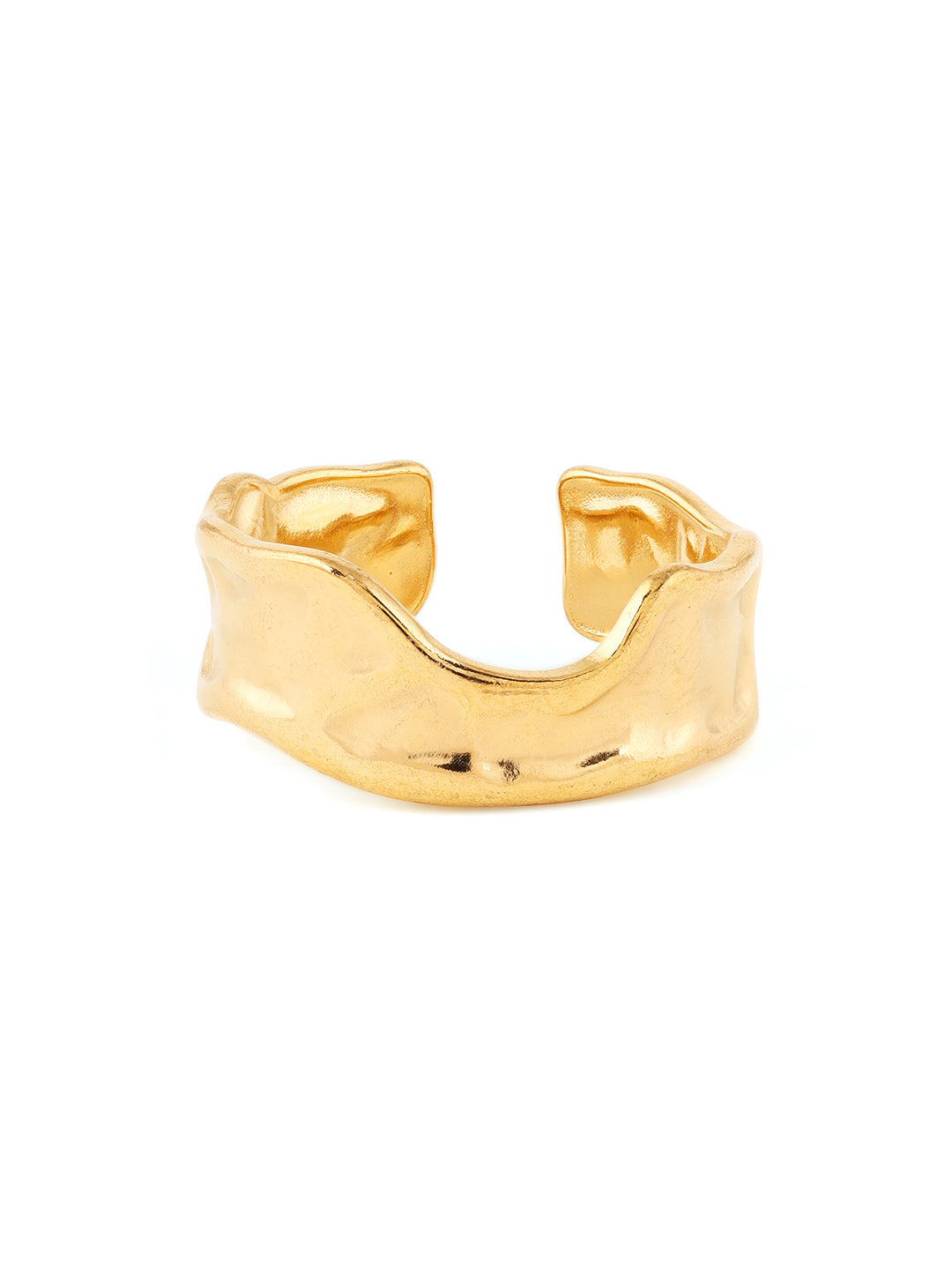 Priyaasi Classic Hammered Gold Plated Adjustable Ring