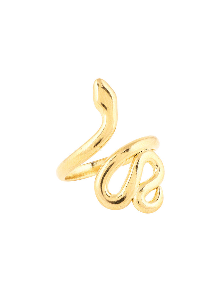 Priyaasi Snake Shape Gold Plated Adjustable Fancy Ring