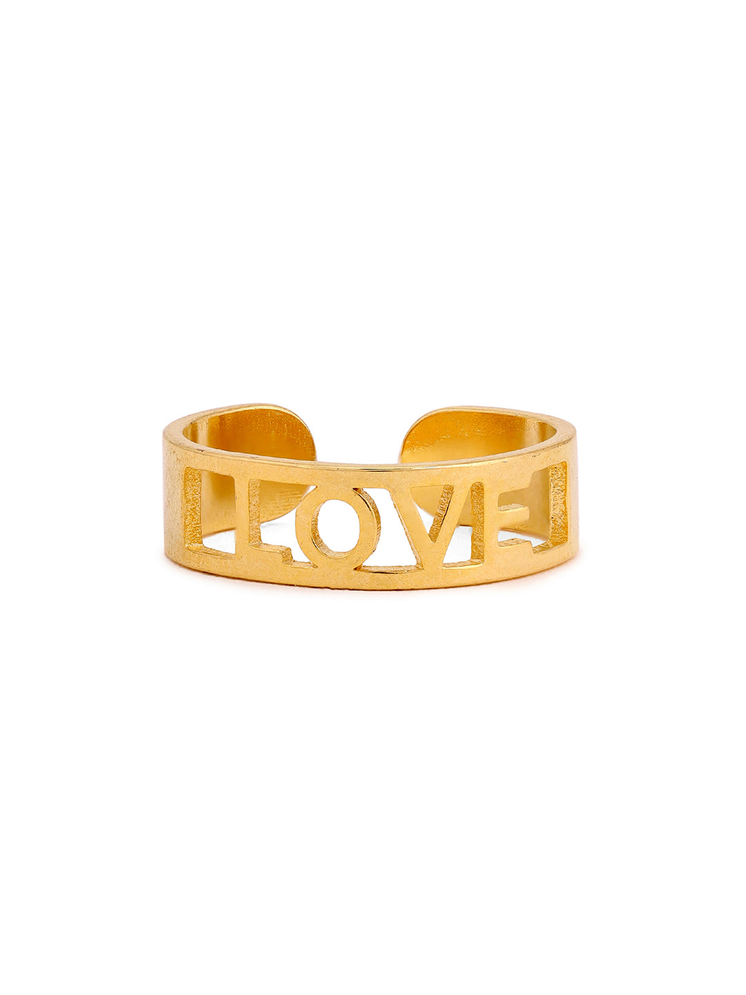Prita Love Letters Gold Plated Adjustable Ring