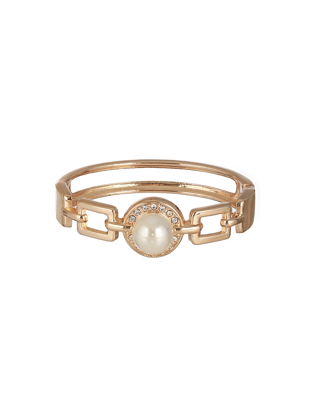 Prita by Priyaasi Pearl Ball Studded Link Gold-Plated Bracelet